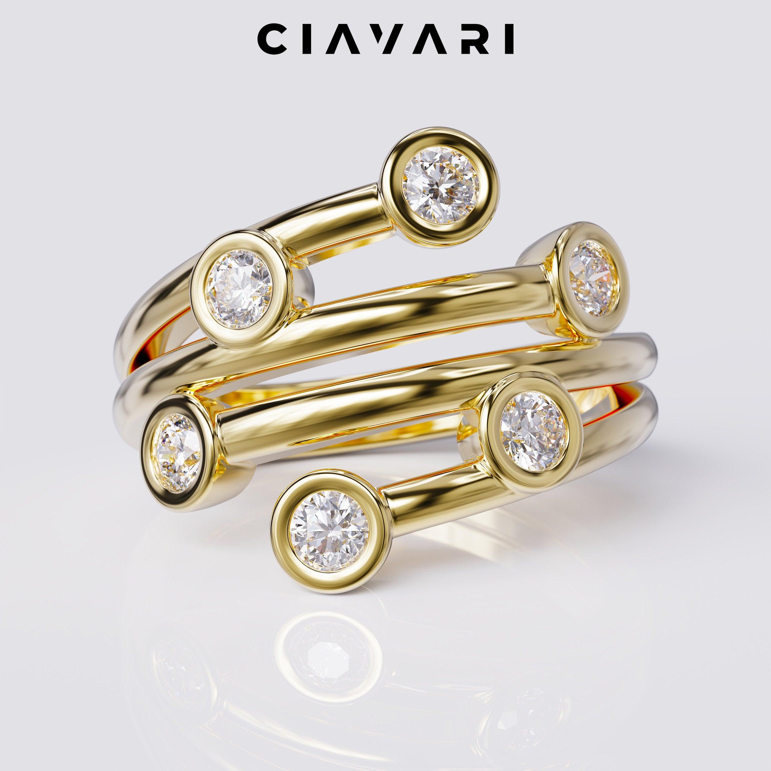 0.50 Carat Abstract Style Bezel Set Ring