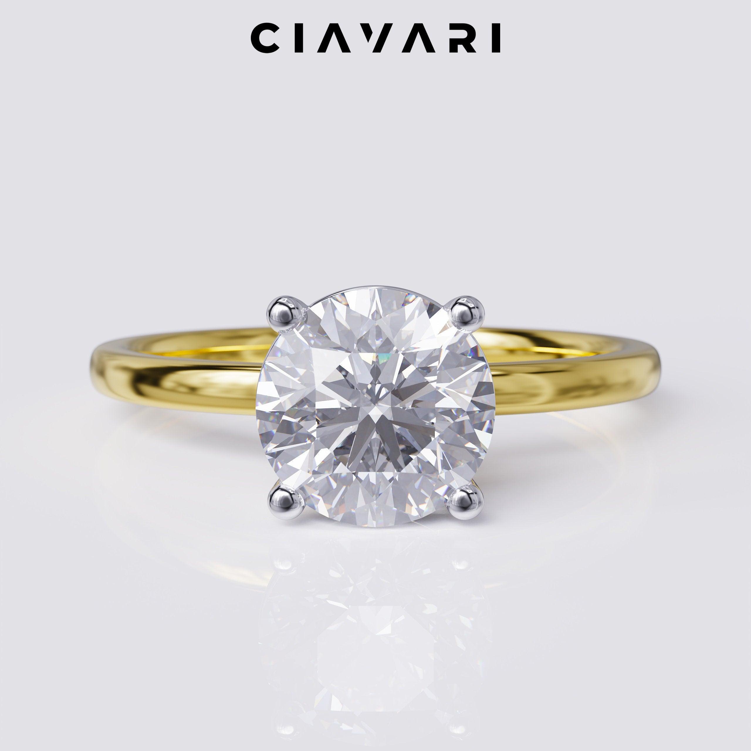 1.65 Carat Two Toned Round Cut Engagement Ring GIA Certified Diamond