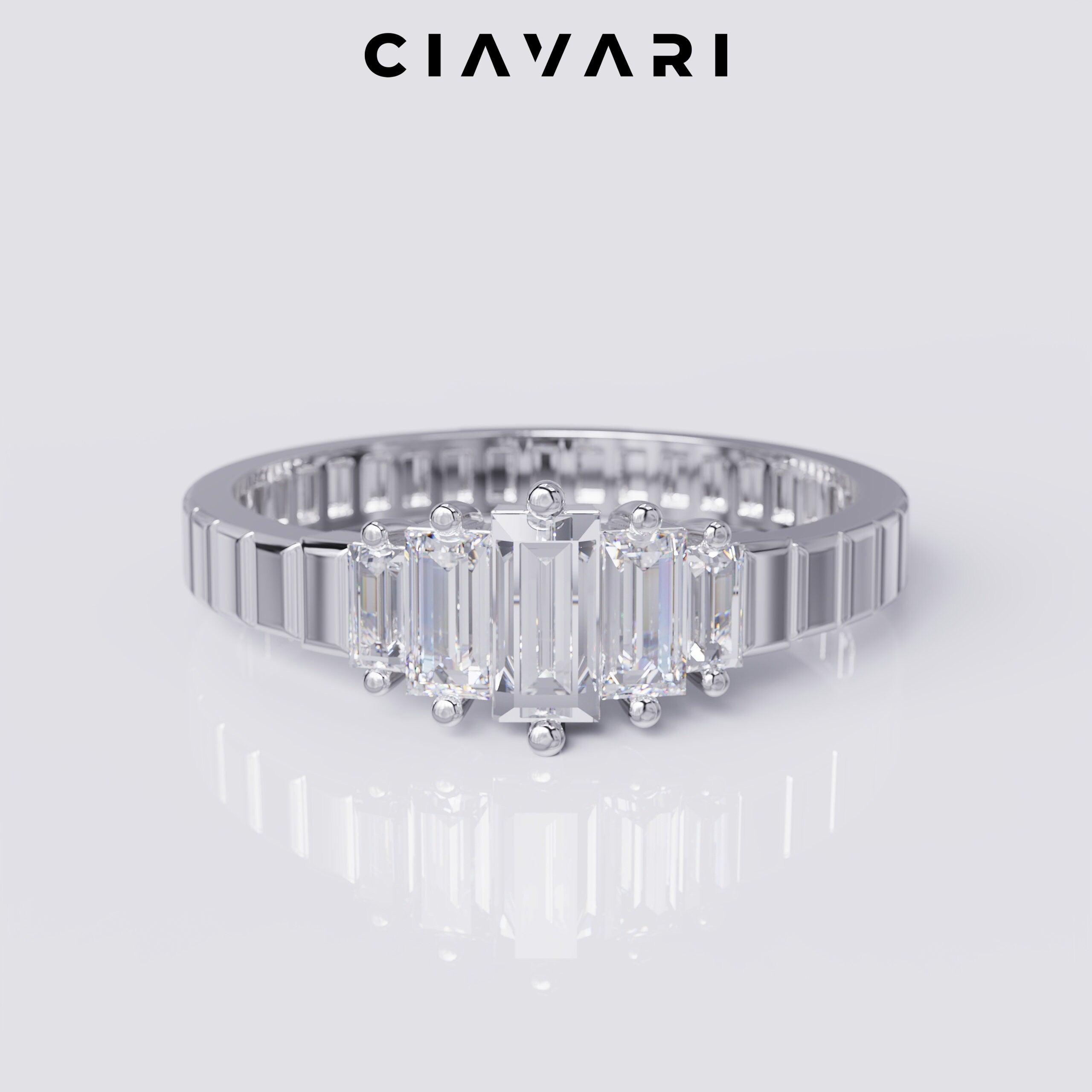 0.55 Carat Five Stone Baguette Diamond Ring