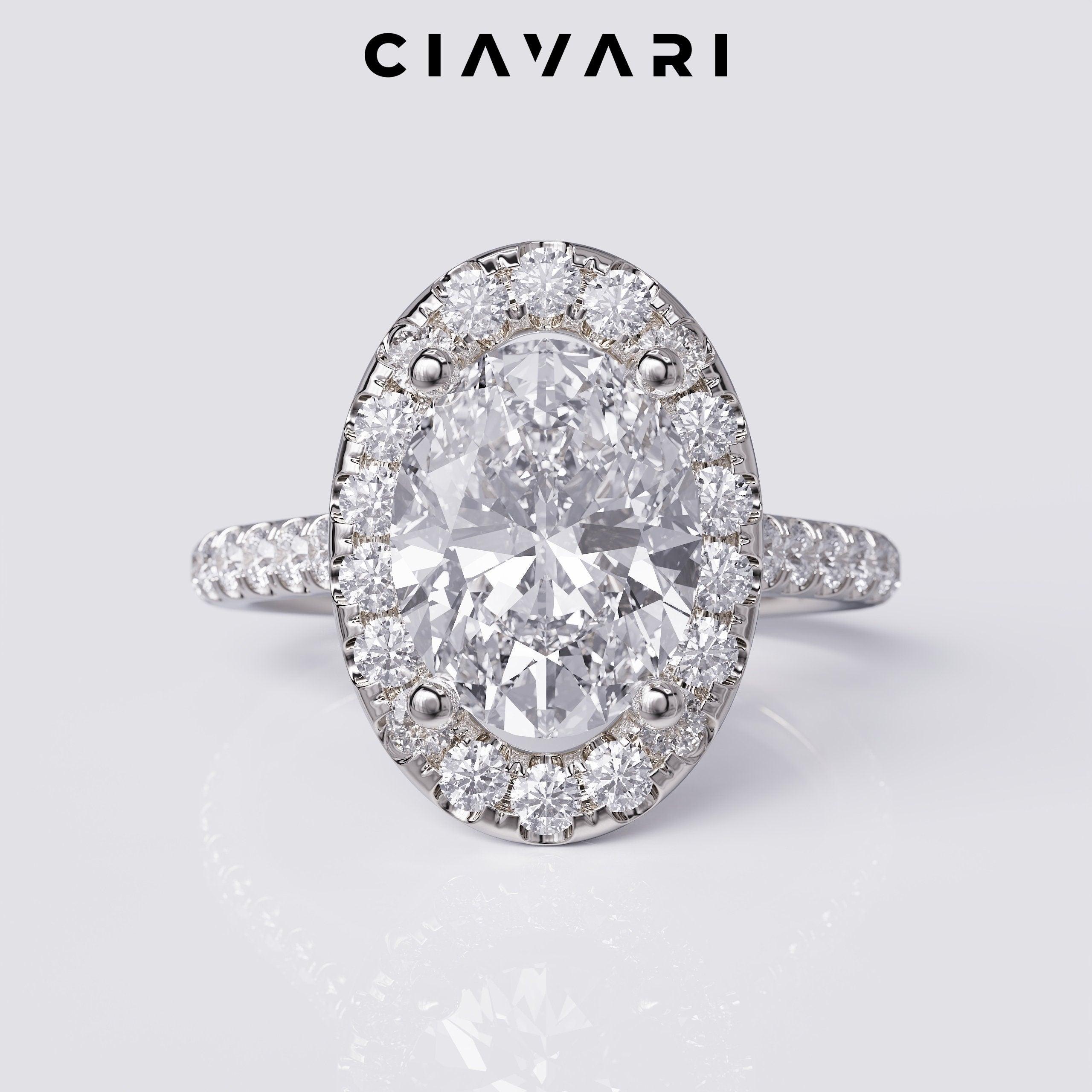 2.20 Carat Oval Cut Engagement Ring with Halo GIA Certified Diamond