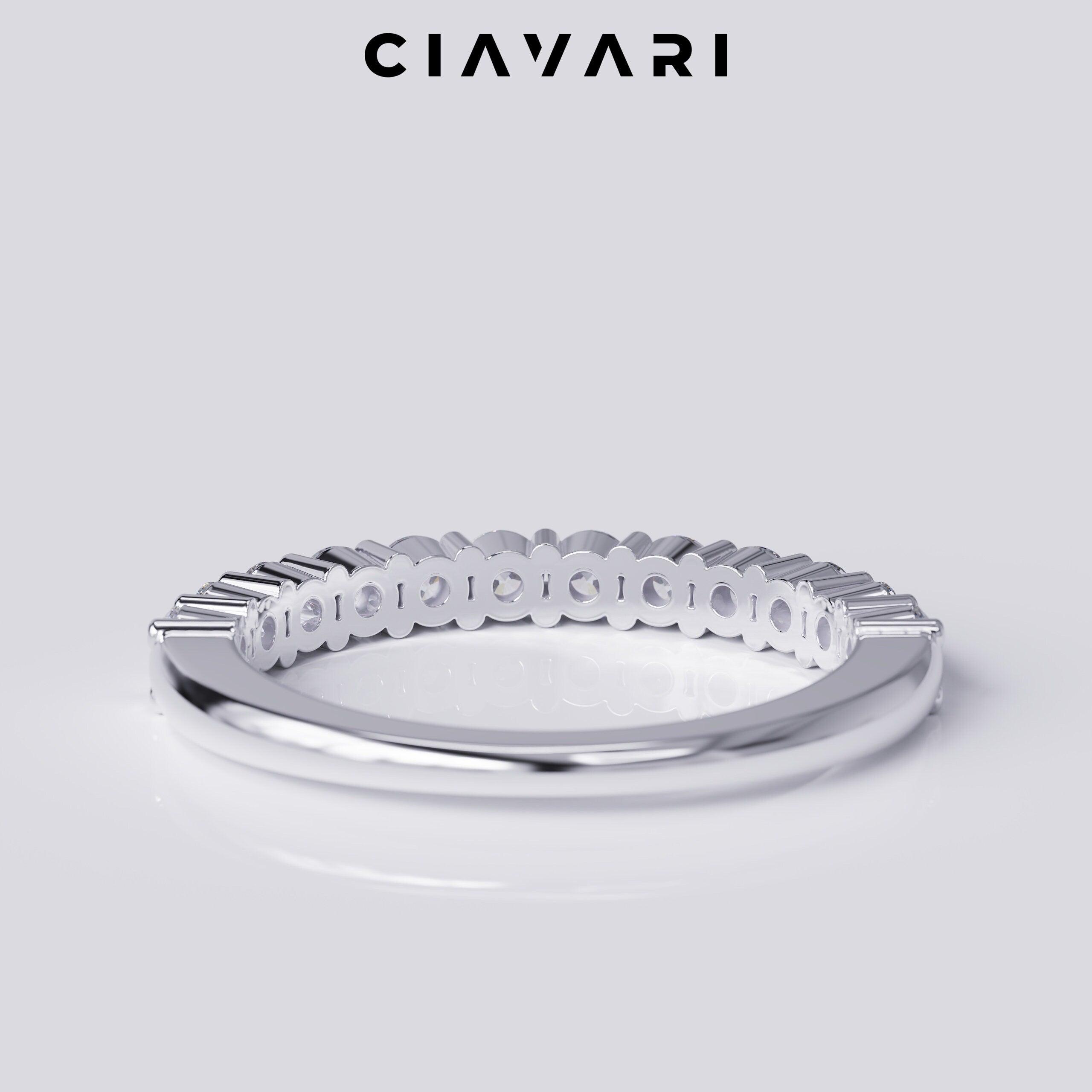 0.80 Carat Round Cut Halfway Eternity Band