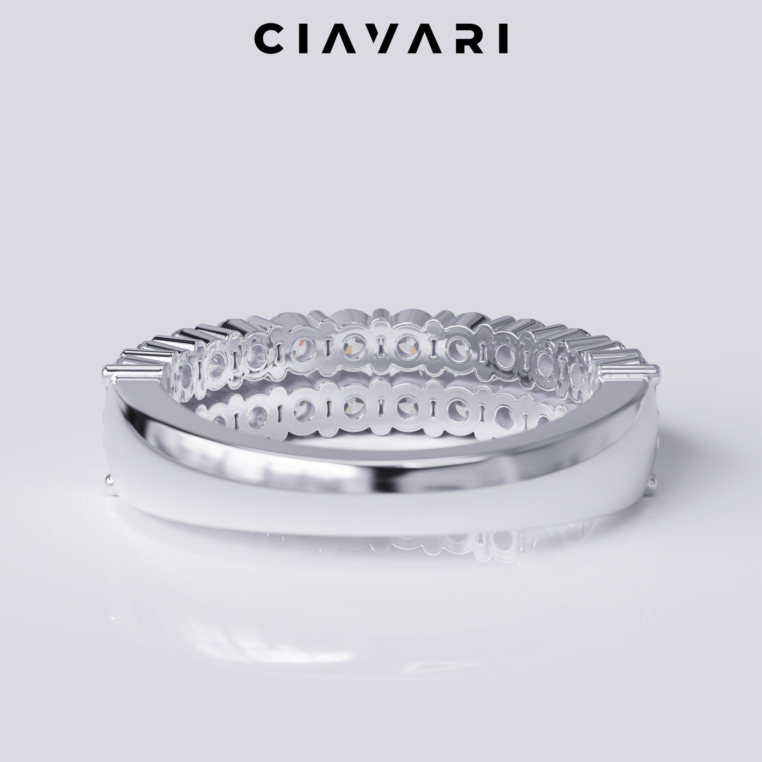 1.60 Carat Round Cut Half Eternity Band