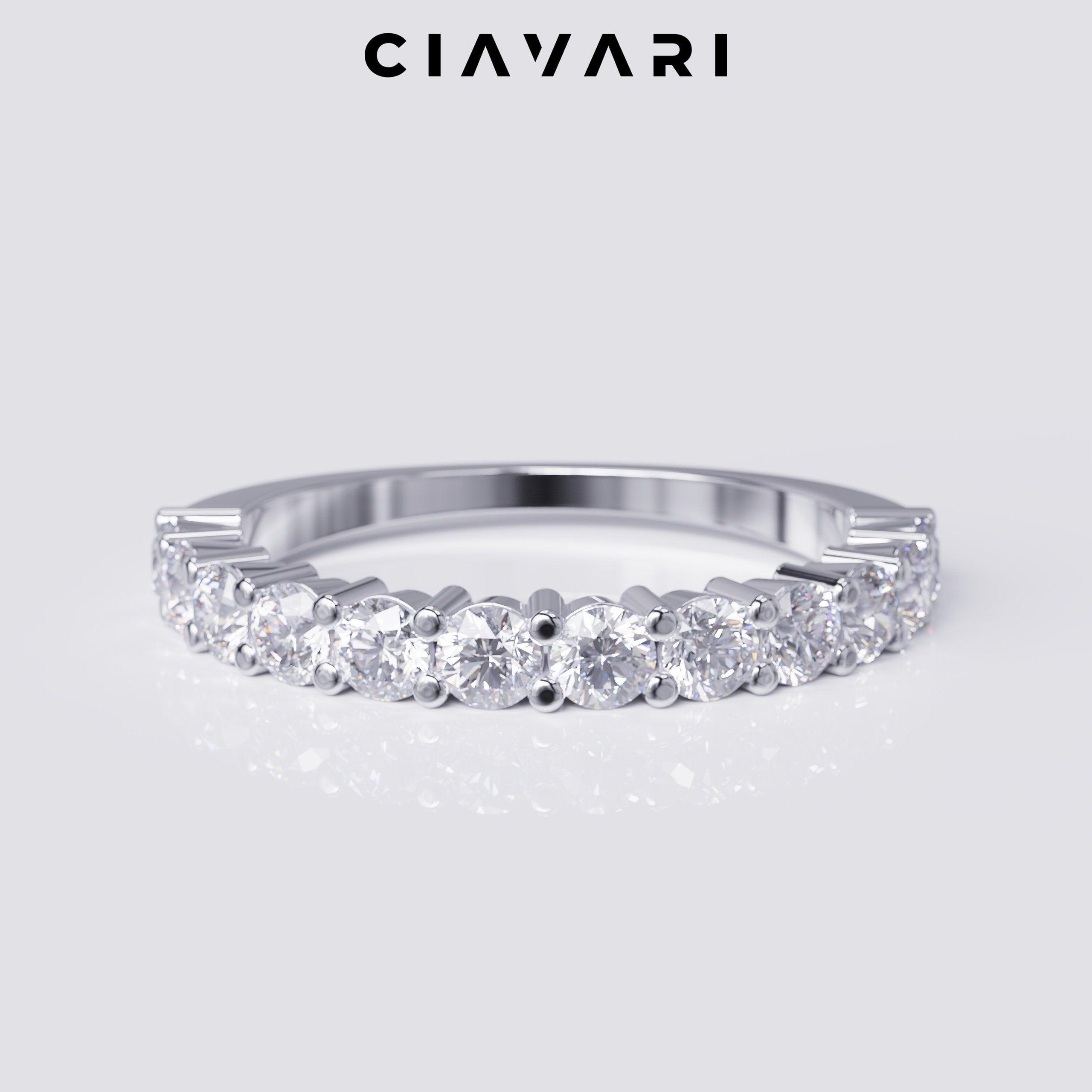 0.80 Carat Round Cut Halfway Eternity Band