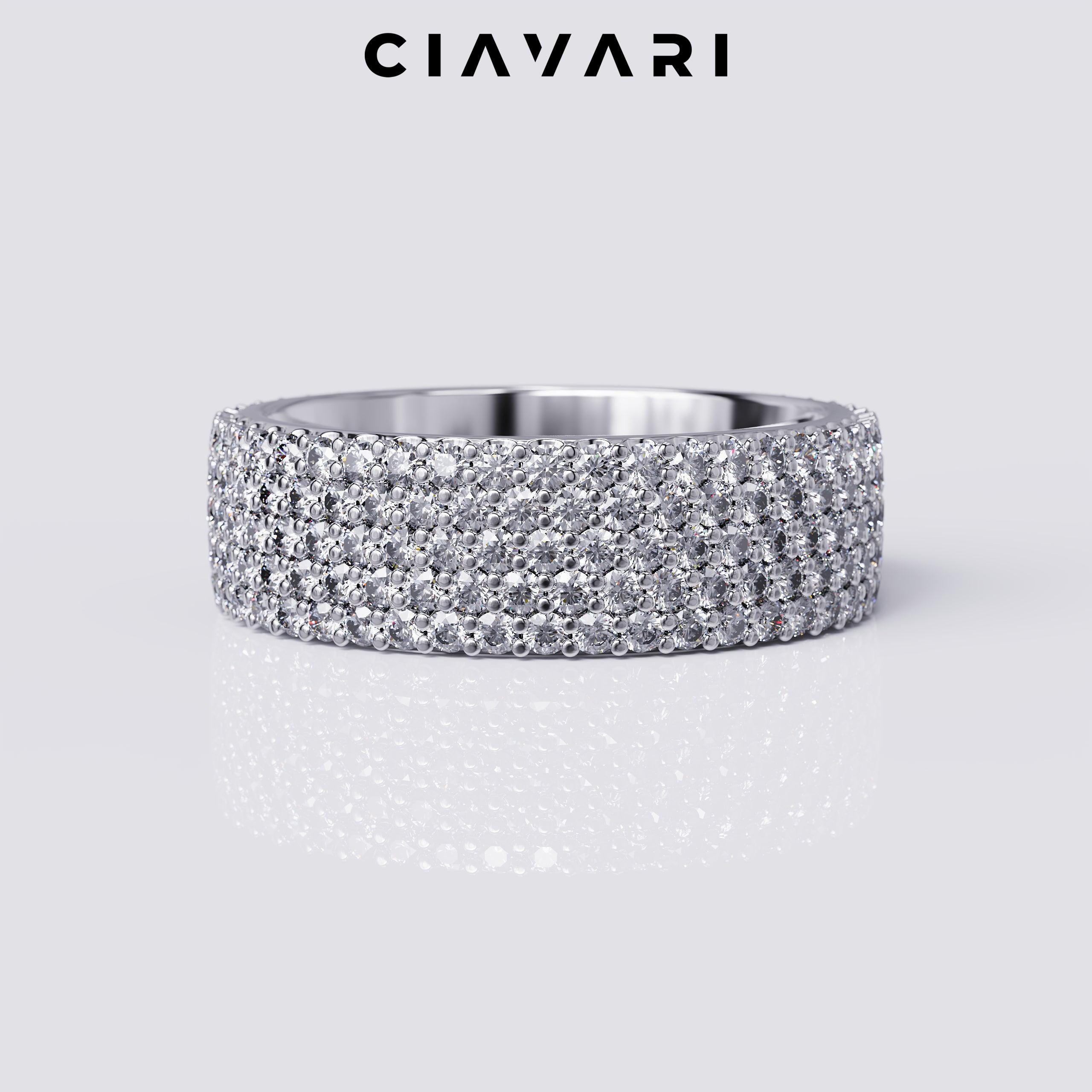 1.15 Carat Five Row Pave Eternity Band