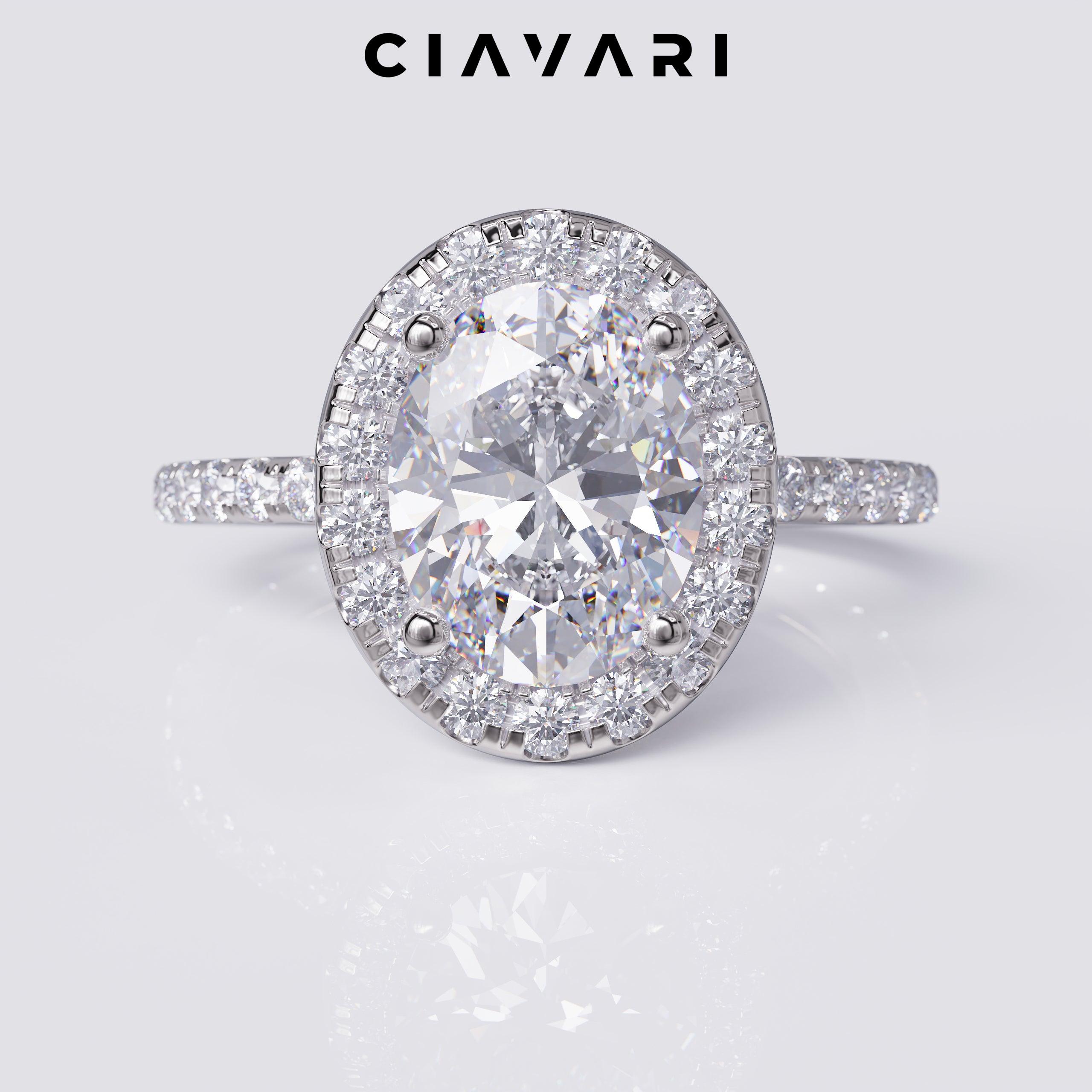 2.30 Carat Oval Diamond Engagement Ring with Halo GIA Certified Diamond