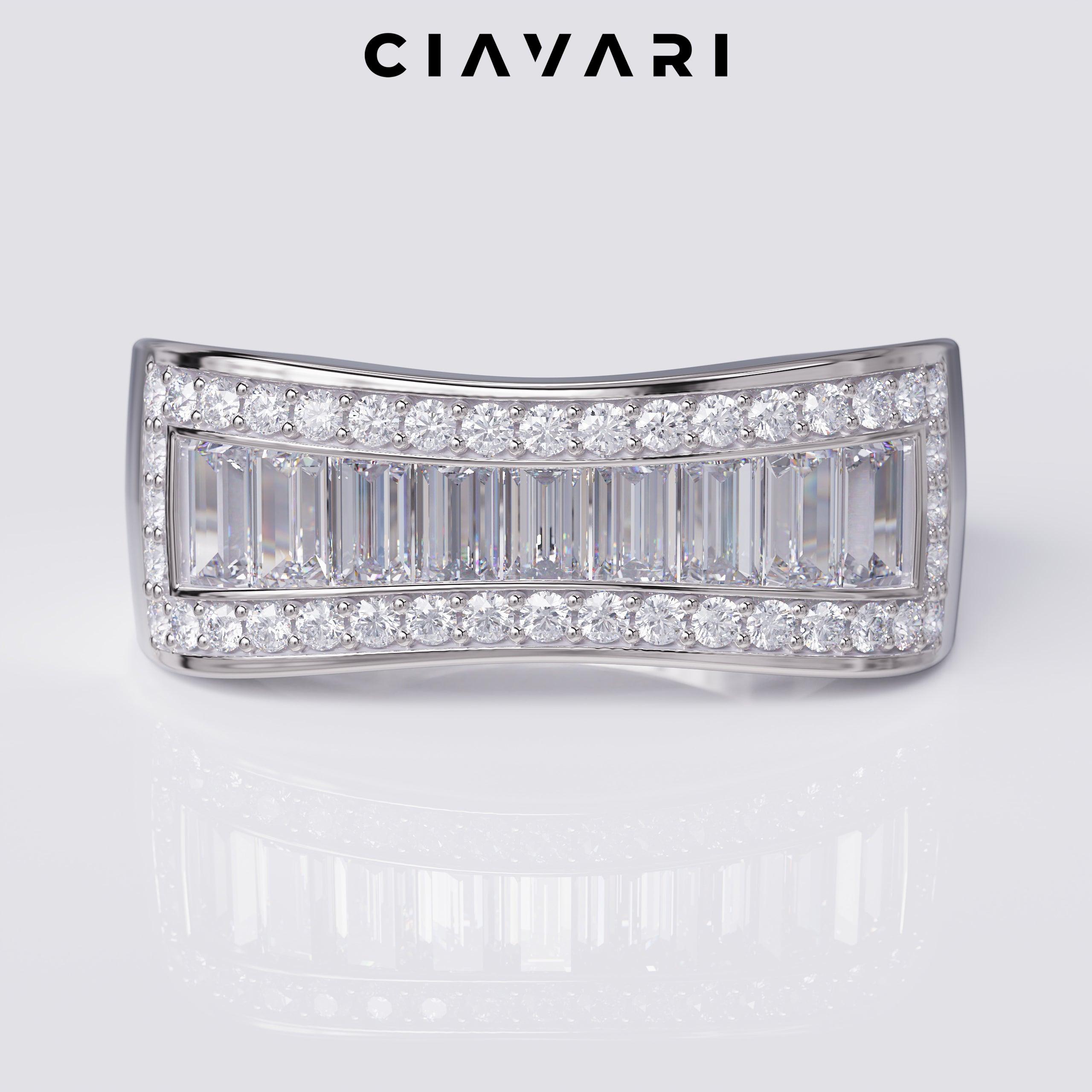 1.13 Carat Baguette Unisex Fashion Ring