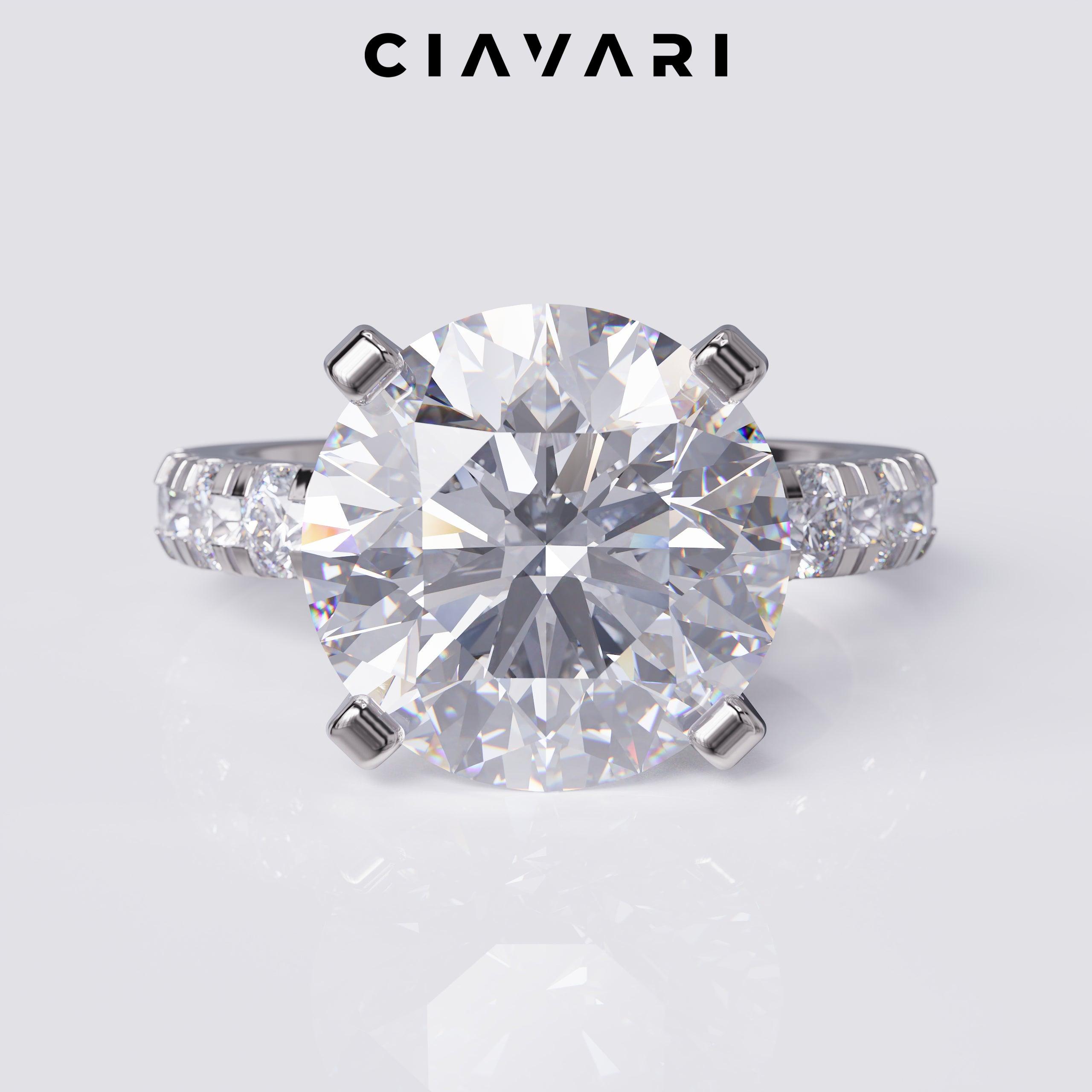 5.45 Carat Round Cut Engagement Ring GIA Certified Diamond