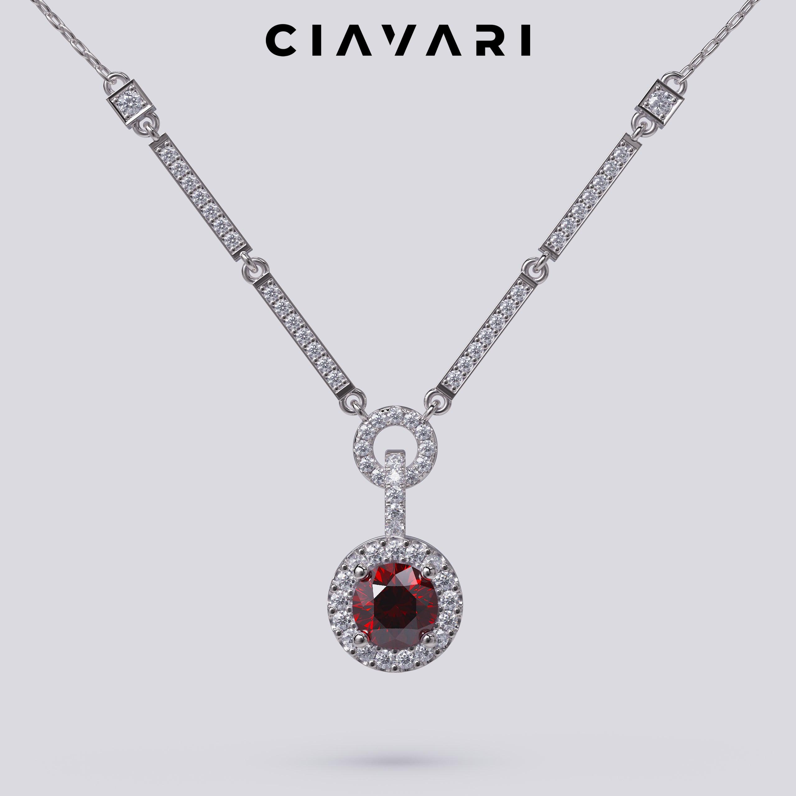 1 Carat Ruby Pendant Necklace